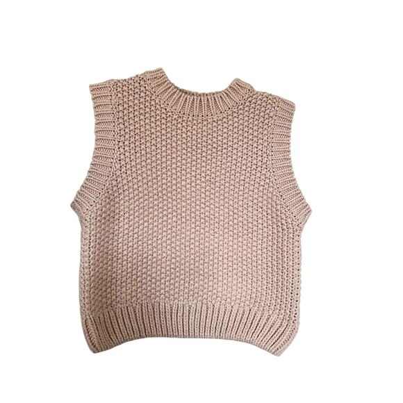 H&M Blush Pink Chunky Knit Sleeveless Sweater Vest Size Small Excellent - Picture 1 of 6